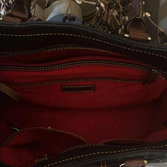 Dooney & Bourke Black and Brown Leather Bag - Picture 3 of 9